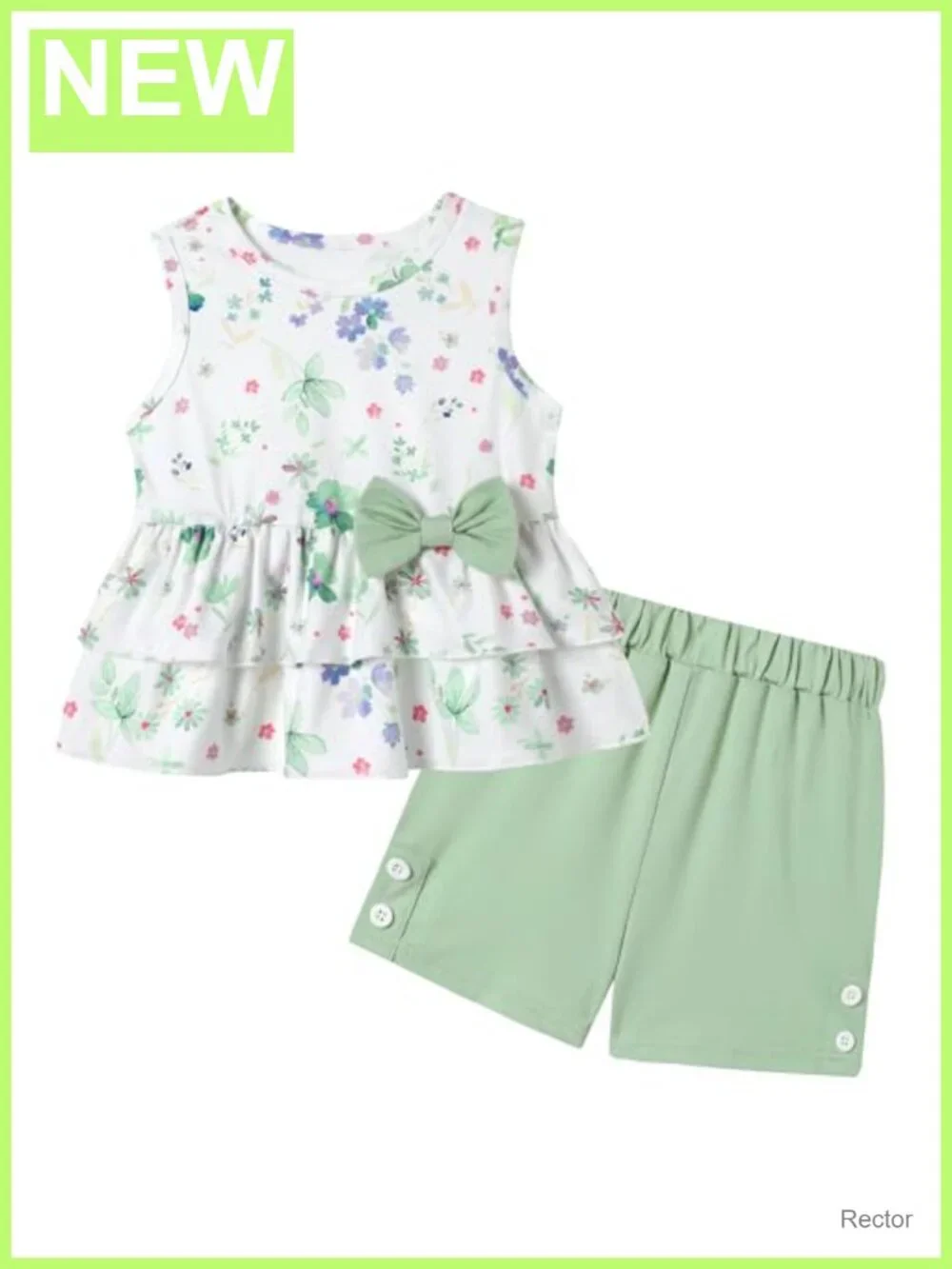 Toddler Girl 2-Piece Outfit Set Sleeveless Tank Top & Shorts